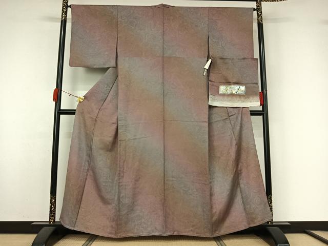 平和屋着物▽上質な小紋 単衣 墨流し染 丹後ちりめん 反端付き 正絹 逸品 AABK7213jh