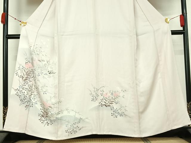 平和屋着物▽訪問着 単衣 草花文 暈し染め 正絹 逸品 AABK7230jh