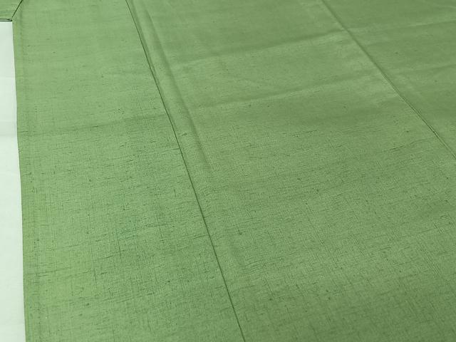 平和屋着物▽男性 結城紬 単衣 色無地 夏虫色 正絹 逸品 AABK7240jh