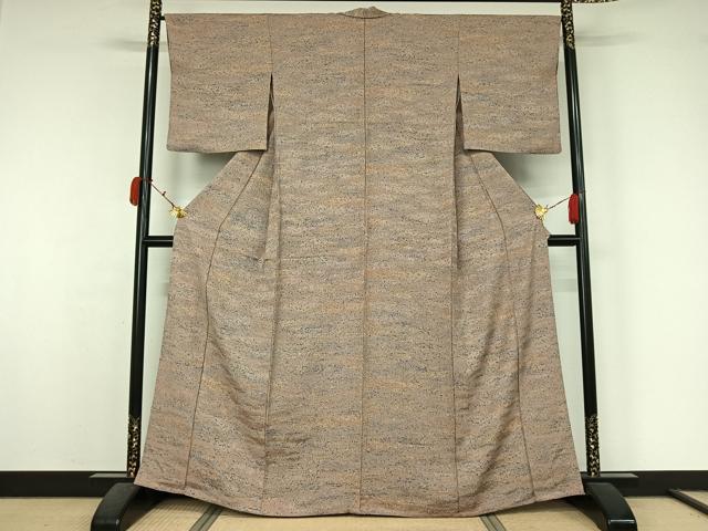 平和屋着物▽上質な小紋 単衣 霞文 正絹 逸品 AABK7241jh