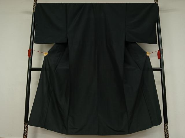 平和屋着物▽男性 色無地 単衣 暗黒色 洗える着物 AABK7254jh