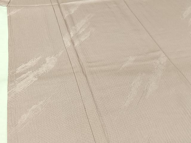 平和屋着物▽上質な色無地 単衣 寿光織 霞地紋 桜色 反端付き 正絹 逸品 AABK7258jh