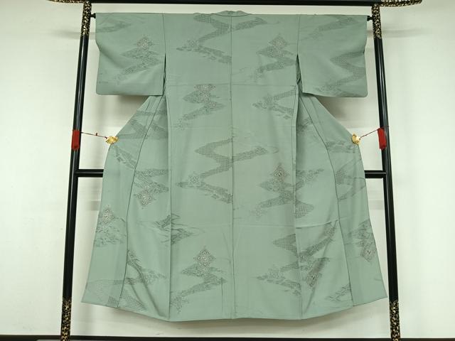 平和屋着物▽上質な小紋 単衣 中国三大刺繍 汕頭刺繍 スワトウ刺繍 総刺繍 正倉院花文 正絹 逸品 AABK7266jh
