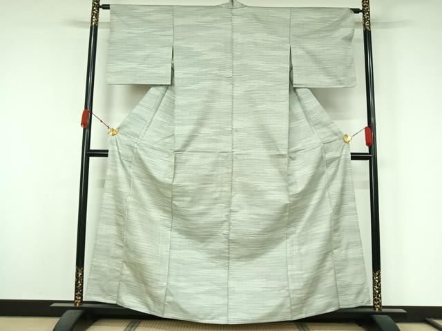 平和屋着物▽上質な紬 単衣 100亀甲 霞文 正絹 逸品 AABK7277jh