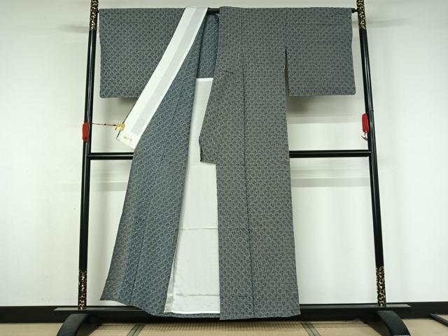 平和屋着物▽本場結城玉紬 単衣 総絞り やまと金ラベル 結織苑 証紙付き 正絹 逸品 未使用 AABK7281jh
