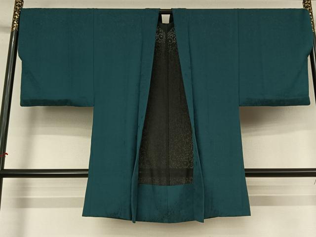 平和屋着物▽男性 羽織 スリーシーズン 春夏秋 塵除け 花唐草文 ロング丈 正絹 逸品 AABK7303jh