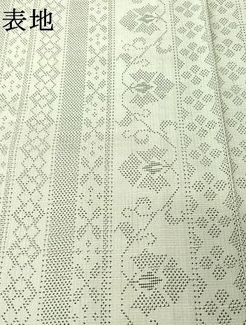 平和屋着物▽本場真綿結城紬 単衣 白泥染絣 花間道 証紙付き 正絹 逸品 AABK7311jh