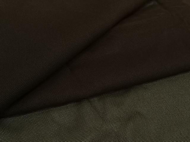 平和屋着物▽道行コート スリーシーズン 春夏秋 塵除け 黒茶色 ロング丈 正絹 逸品 AABK7320jh