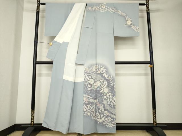 平和屋着物●越後十日町の一流染匠 桐屋・翠山工房 訪問着 辻が花 舞花文 暈し染め 正絹 逸品 AABK7322ck