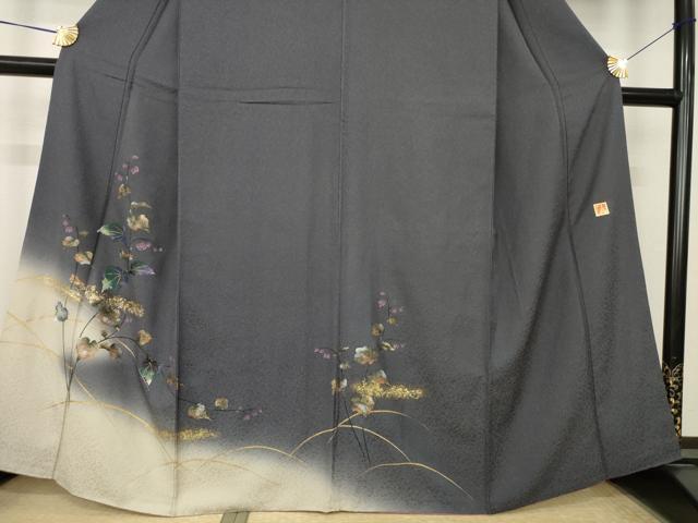 平和屋着物●和紙染染色作家・植村彩弘 訪問着 草花文 暈し染め やまと誂製 正絹 逸品 AABK7325ck