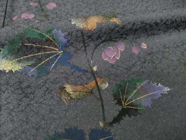 平和屋着物●和紙染染色作家・植村彩弘 訪問着 草花文 暈し染め やまと誂製 正絹 逸品 AABK7325ck