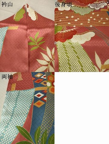 平和屋着物●十日町老舗ブランド 吉澤友禅 吾妻徳穂 振袖 駒刺繍 帆掛け船 金彩 正絹 逸品 AABK7339ck