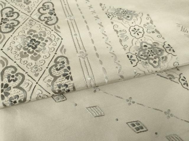 平和屋着物●本場縞大島紬 訪問着 総刺繍 飾花文 正絹 逸品 AABK7346ck