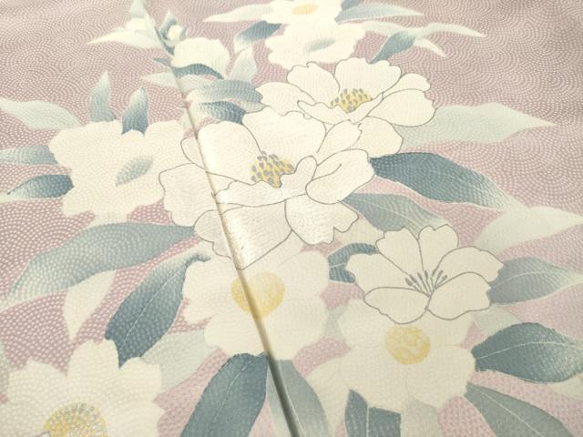 平和屋着物●訪問着 刺繍 草花文 銀彩 正絹 逸品 AABK7354ck