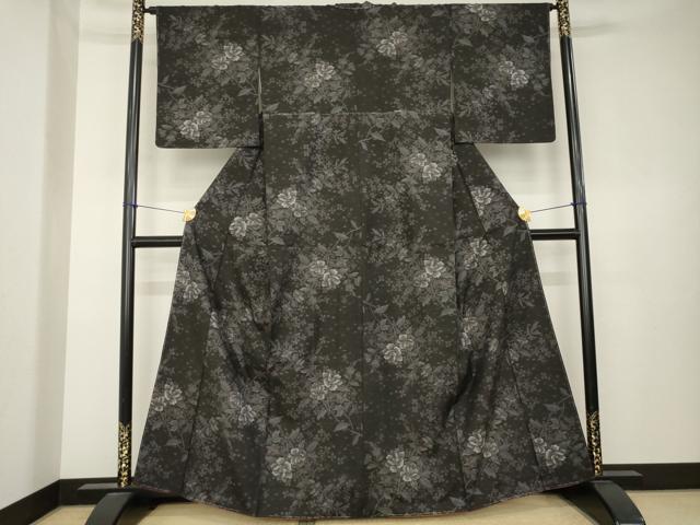 平和屋着物●本場大島紬 9マルキ 総絣 草花文 正絹 逸品 未使用 AABK7356ck