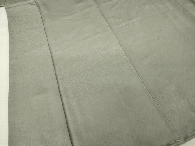 平和屋着物●お召 花唐草地紋 生壁色 正絹 逸品 未使用 AABK7364ck