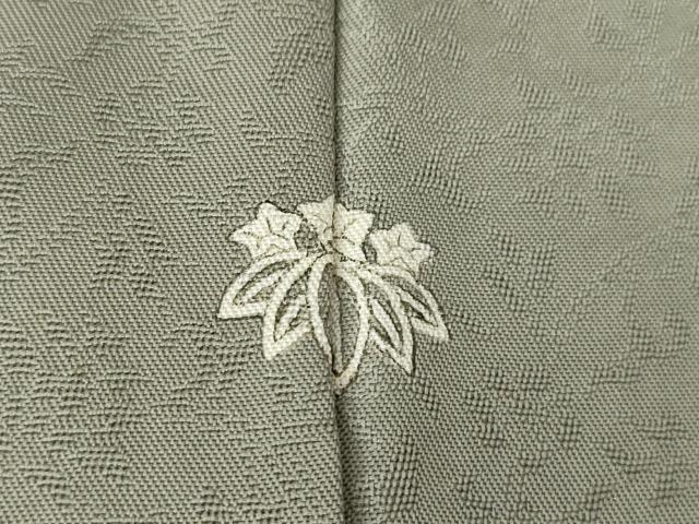 平和屋着物●お召 花唐草地紋 生壁色 正絹 逸品 未使用 AABK7364ck