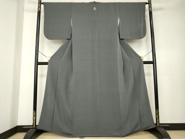 平和屋着物●上質な色無地 黒橡色 正絹 逸品 AABK7376ck
