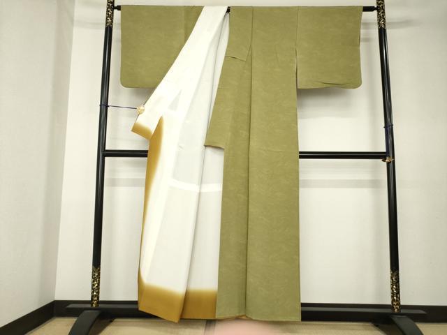 平和屋着物●上質な小紋 墨流し文様 正絹 逸品 AABK7381ck