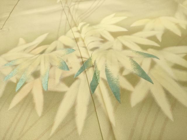 平和屋着物●国際的オートクチュール デザイナー 君島一郎 KIMIJIMA 訪問着 刺繍 笹 暈し染め さが美扱い 正絹 逸品 AABK7383ck