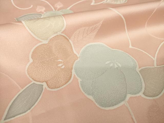 平和屋着物●上質な小紋 地紋起こし 草花文 正絹 逸品 AABK7394ck