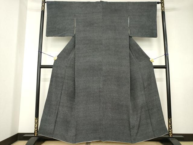 平和屋着物●江戸小紋 大小あられ 黒地 正絹 逸品 AABK7409ck