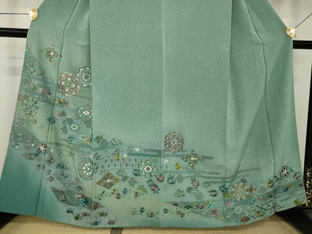 平和屋着物●訪問着 中国三大刺繍 汕頭刺繍 スワトウ刺繍 総刺繍 正倉院花文 正絹 逸品 AABK7411ck