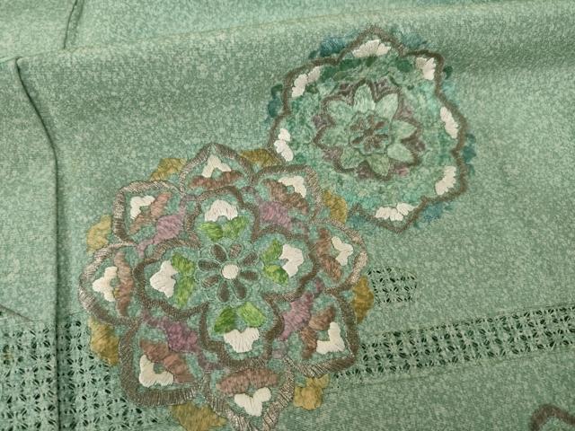 平和屋着物●訪問着 中国三大刺繍 汕頭刺繍 スワトウ刺繍 総刺繍 正倉院花文 正絹 逸品 AABK7411ck