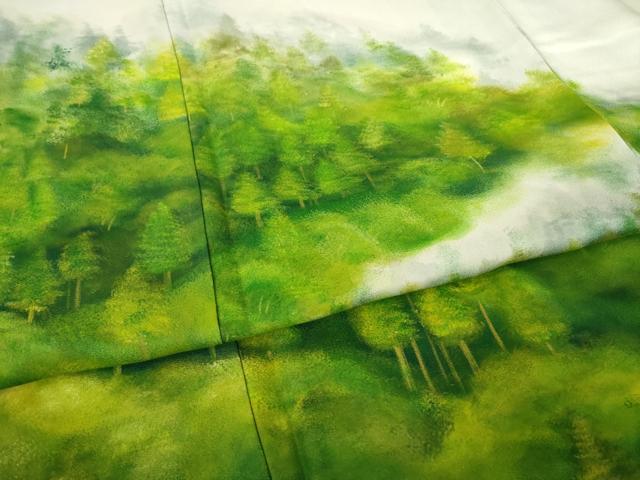 平和屋着物●眞園 訪問着 作家物 樹林文 正絹 逸品 AABK7414ck