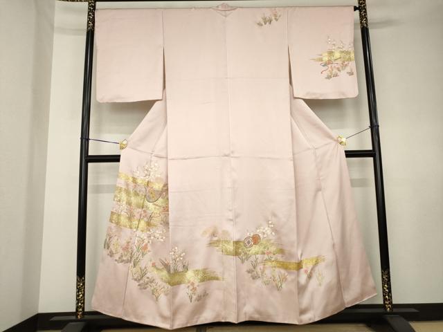 平和屋着物●訪問着 楽器花文 金彩 正絹 逸品 AABK7421ck