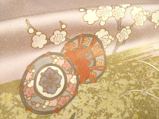 平和屋着物●訪問着 楽器花文 金彩 正絹 逸品 AABK7421ck