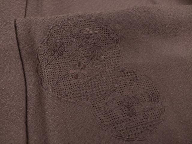 平和屋着物●無地絵羽訪問着 総刺繍 中国三大刺繍 スワトウ刺繍 汕頭刺繍 相良刺繍 雪輪花地紋 濃色 正絹 逸品 AABK7435ck