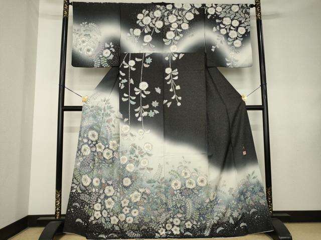 平和屋着物●吉乃一廉 幻の辻が花 訪問着 暈し染め 銀通し地 正絹 逸品 AABK7443ck