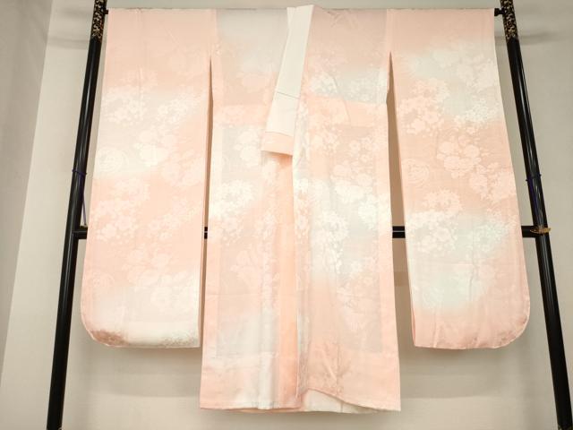 平和屋着物●振袖用長襦袢 無双仕立て 花丸地紋 暈し染め 正絹 逸品 AABK7445ck