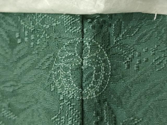 平和屋着物●上質な色無地 作家物 草木南天染 南天地紋 青鈍色 正絹 逸品 AABK7453ck