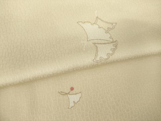 平和屋着物●上質な小紋 銀杏 正絹 逸品 AABK7455ck