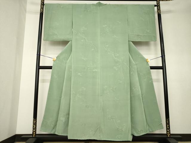 平和屋着物●上質な小紋 枝葉文 寿光織 金糸 正絹 逸品 未使用 AABK7461ck