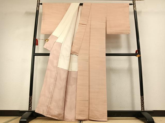 平和屋着物●染色作家 斉藤三才 小紋 霞文 暈し染め 正絹 逸品 AABK7484fy