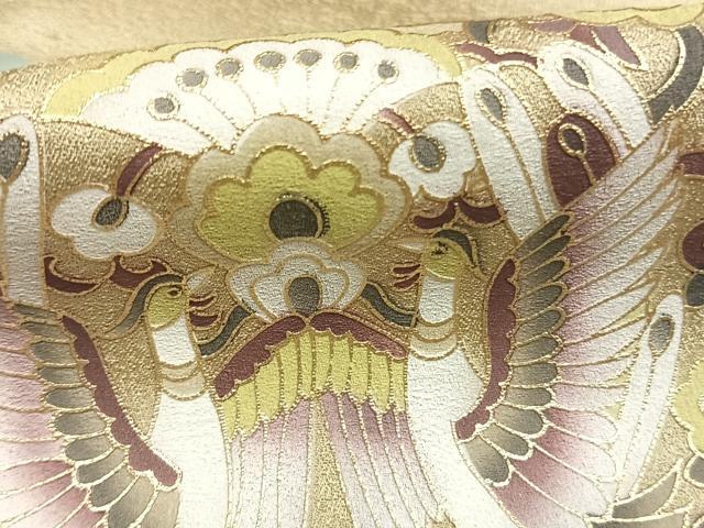 平和屋着物●訪問着 花鳥文 暈し染め 金彩 正絹 逸品 AABK7489fy