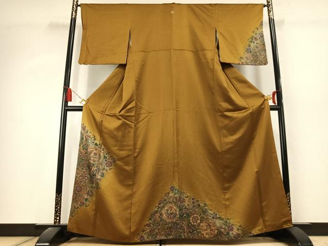 平和屋着物●訪問着 花鳥文 暈し染め 金彩 正絹 逸品 AABK7490fy
