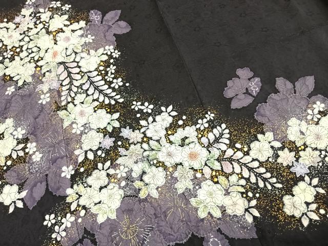 平和屋着物●越後十日町の一流染匠 桐屋・翠山工房 訪問着 絞り 辻が花 金彩 やまと金ラベル 正絹 逸品 AABK7494fy