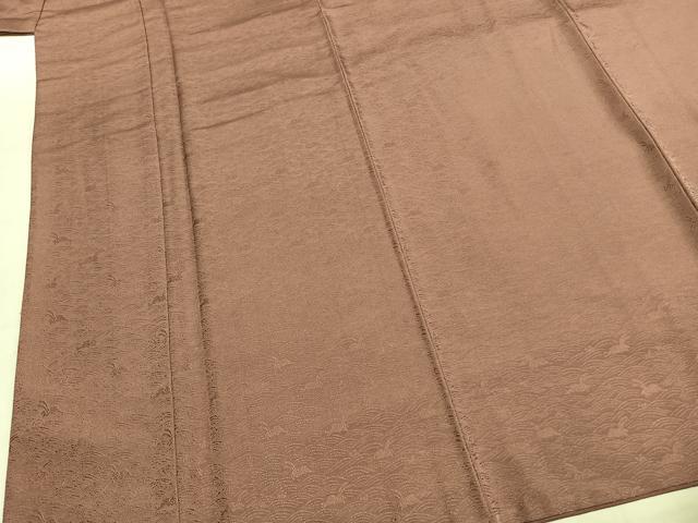 平和屋着物●上質な色無地 兎地紋 鴇浅葱色 正絹 逸品 AABK7498fy