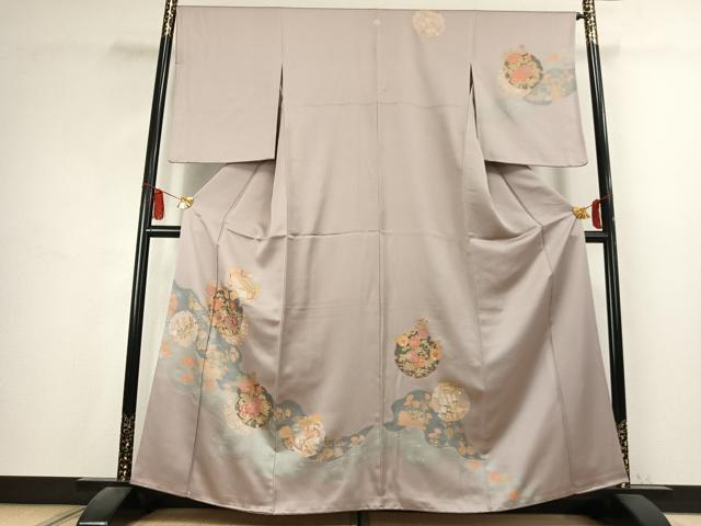 平和屋着物●訪問着 刺繍 雪輪花文 金銀彩 正絹 逸品 AABK7520fy