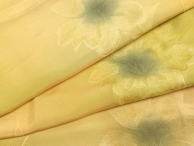 平和屋着物●上質な小紋 地紋起こし 草花文 暈し染め 正絹 逸品 AABK7523fy