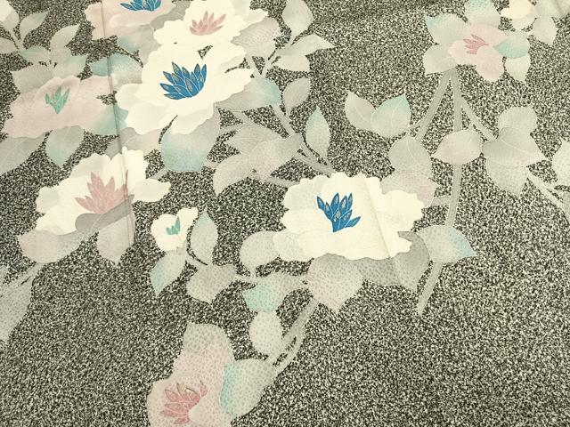 平和屋着物●日本工芸会正会員 京友禅作家 清水光美 訪問着 草花文 たたき染め 金銀彩 正絹 逸品 AABK7524fy