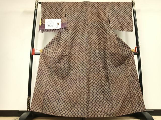 平和屋着物●上質な紬 流彩しぼり 蜘蛛絞り 証紙付き 正絹 逸品 未使用 AABK7539fy