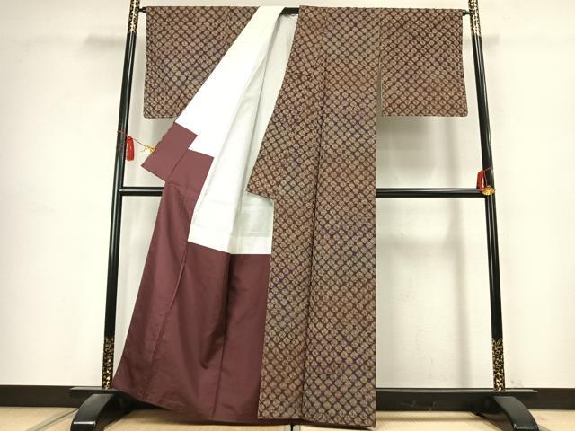 平和屋着物●上質な紬 流彩しぼり 蜘蛛絞り 証紙付き 正絹 逸品 未使用 AABK7539fy