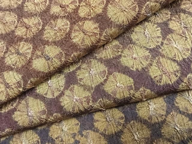平和屋着物●上質な紬 流彩しぼり 蜘蛛絞り 証紙付き 正絹 逸品 未使用 AABK7539fy