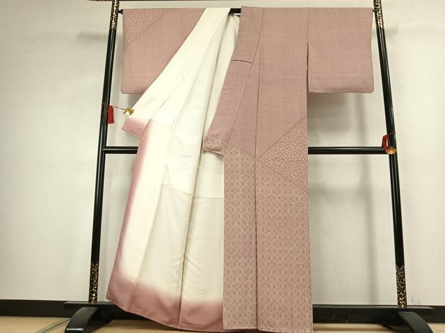 平和屋着物●日本工芸会正会員 中儀延 加賀小紋 江戸小紋 訪問着 吉祥花文 正絹 逸品 AABK7541fy