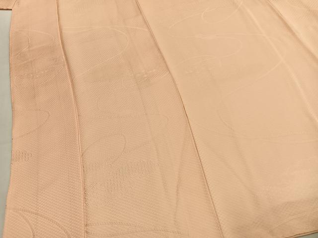 平和屋着物●上質な色無地 雲取り紐地紋 雄黄色 正絹 逸品 AABK7542fy